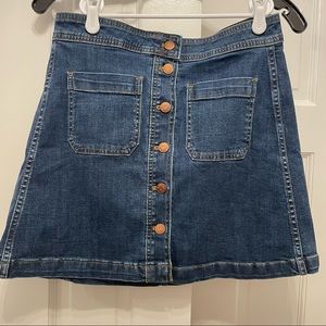 NWT Madewell Stretch Denim A Line Skirt